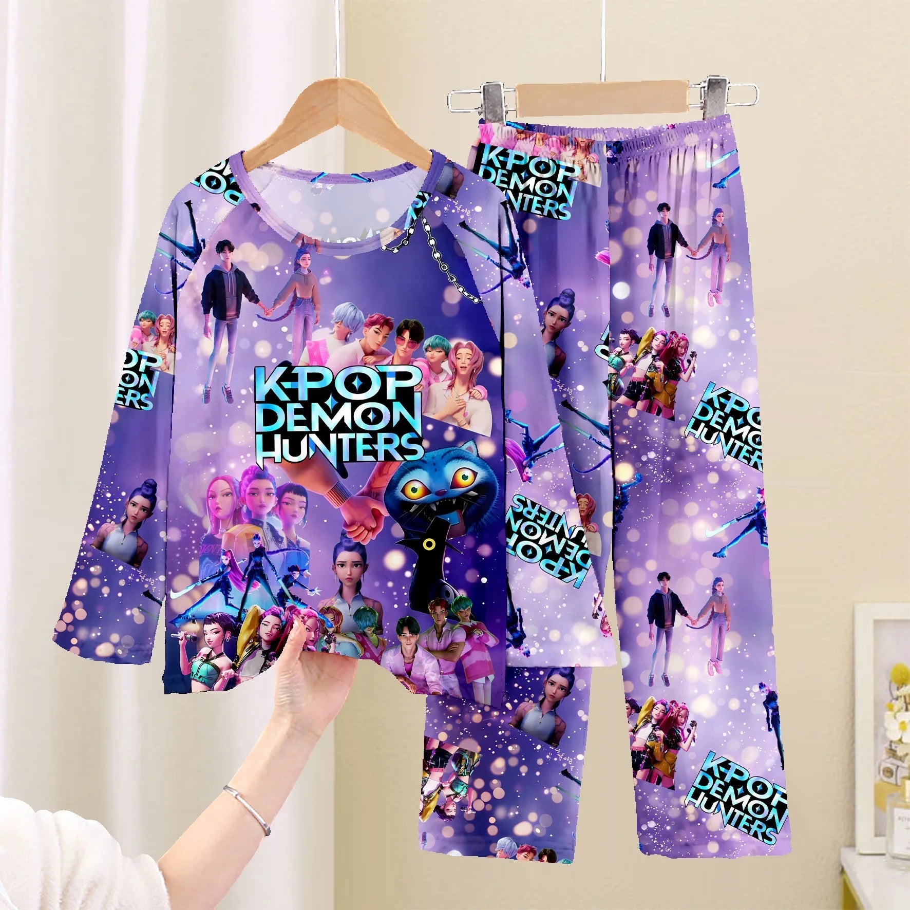 Kpop Demon Hunters Clothing Sets for Children Huntrix Kids Pajamas Baby Girls Pijama Fashion Boys Long Sleeve Pyjamas Sleepwear