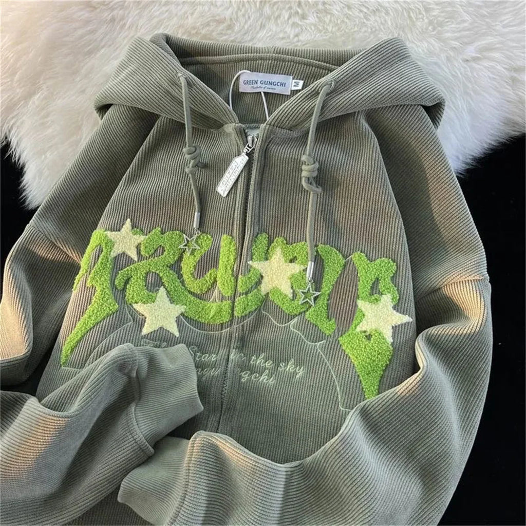 Women’s Embroidered Zip-Up Hoodie