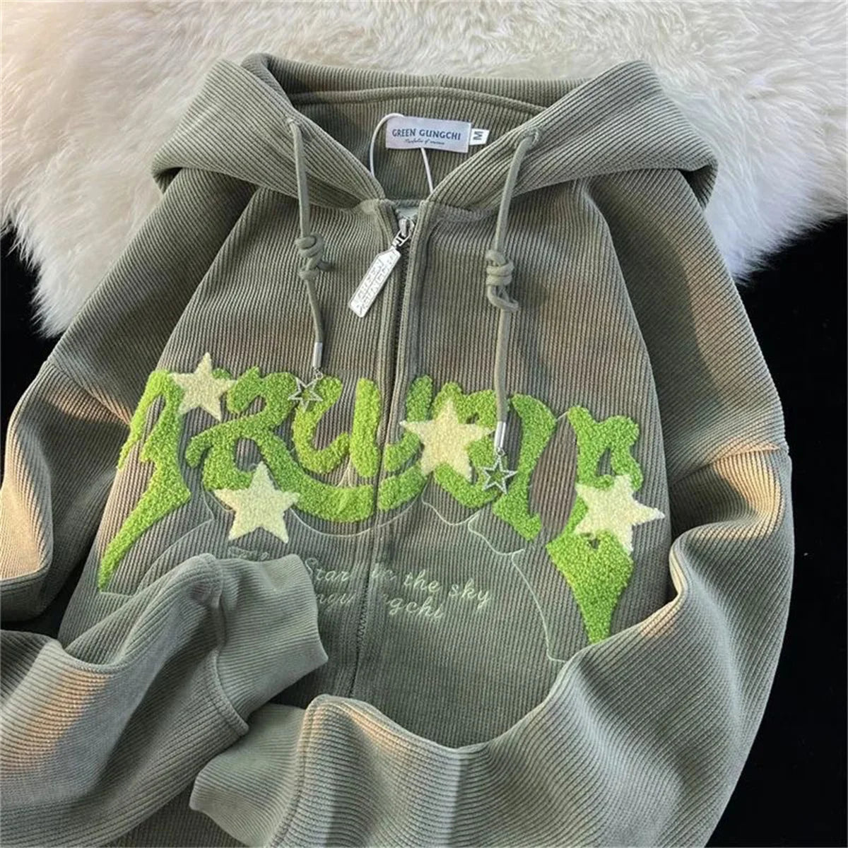 Women’s Embroidered Zip-Up Hoodie