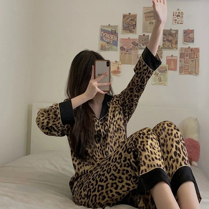 Women’s Leopard Print Pajama Set