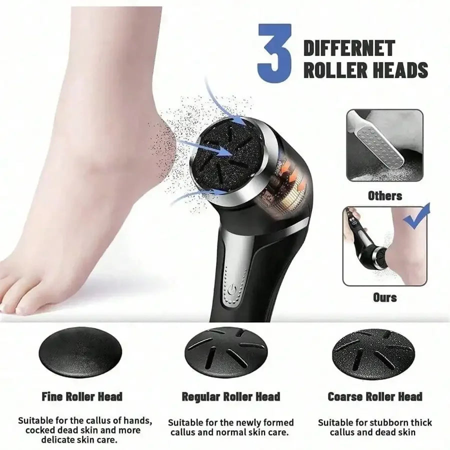 Electric Foot Pedicure Device With Dust Collector And Lcd Display, Usb Charging For Foot Callus Removing And Exfoliating