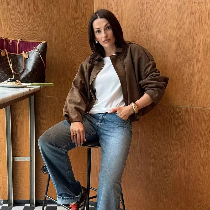 Autumn Jackets Women's 2025 New Fashion Autumn Elegant Loose Long Sleeve Women's Warm Coats Chic Street Youth Casual Jackets