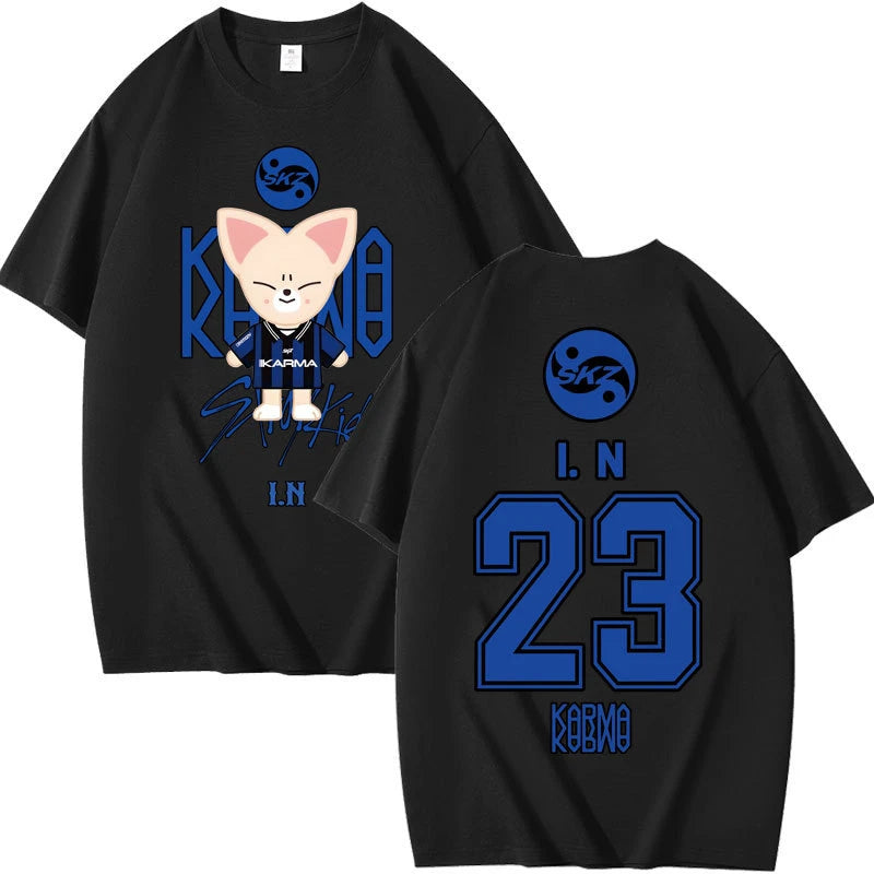 2025 KPOP skz Concert Peripheral Combination Peripheral Printed Summer Short-sleeved T-shirt Pure Cotton Loose