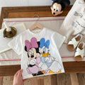 Child Tshirt Printed Summer Mickey Mouse Clothes Disney Children's T-shirt Kids Short Sleeve Tshirt Fashion Casual Wear