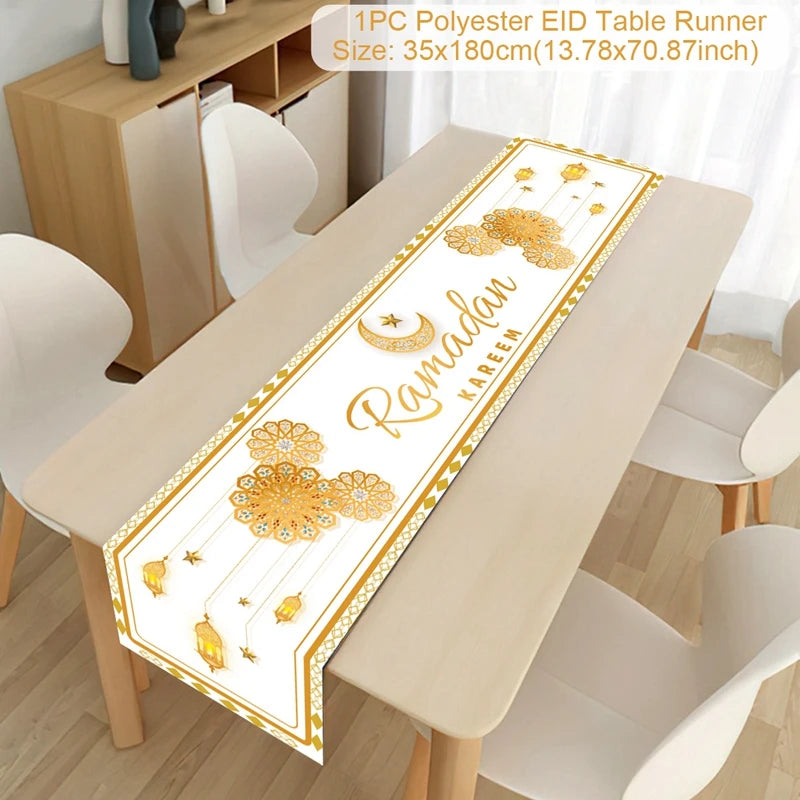 Ramadan Decoration Table Runner EID Mubarak Decor For Home Tablecloth Ramadan Kareem Islamic Muslim Party Eid Al Adha Gifts 2026