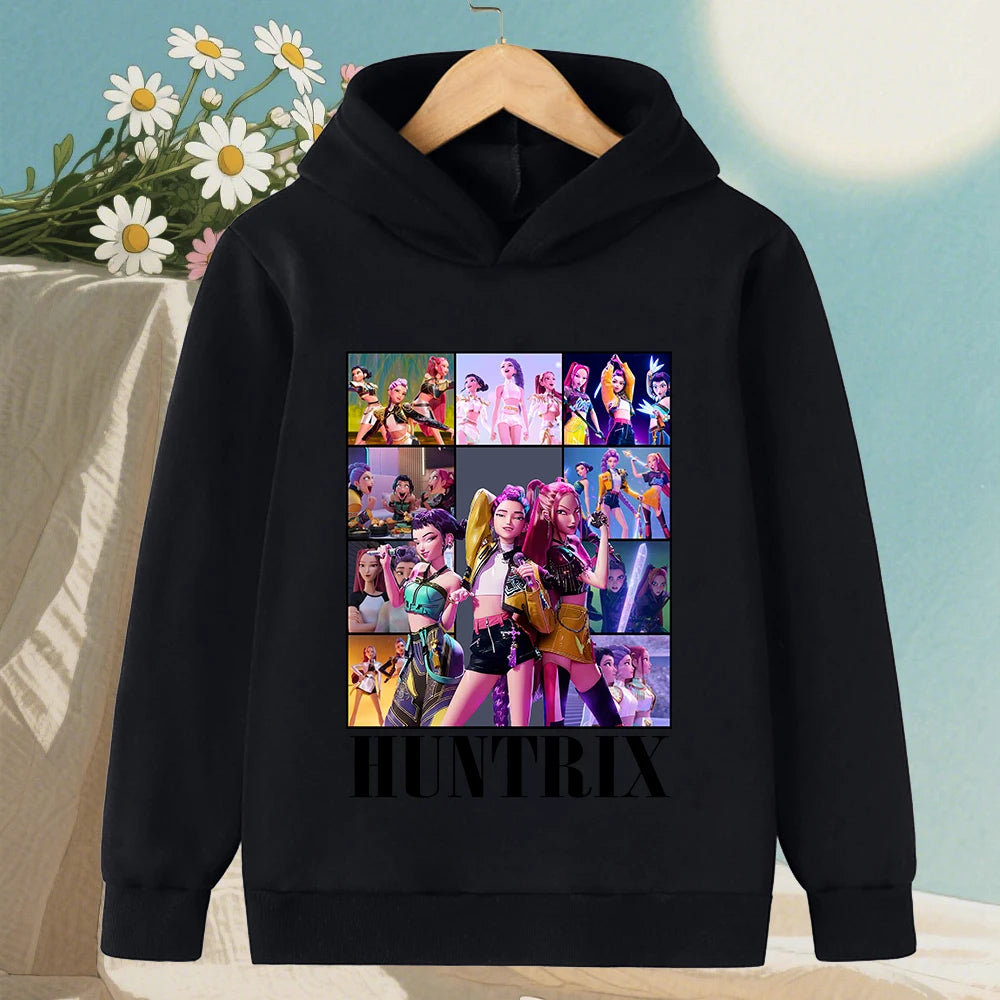 KPop Devil Hunter Korean Wave Girls' Clothes Boys' Hoodies Warm Kids Trendy Fashionable and Casual Autumn and Winter Sweaters