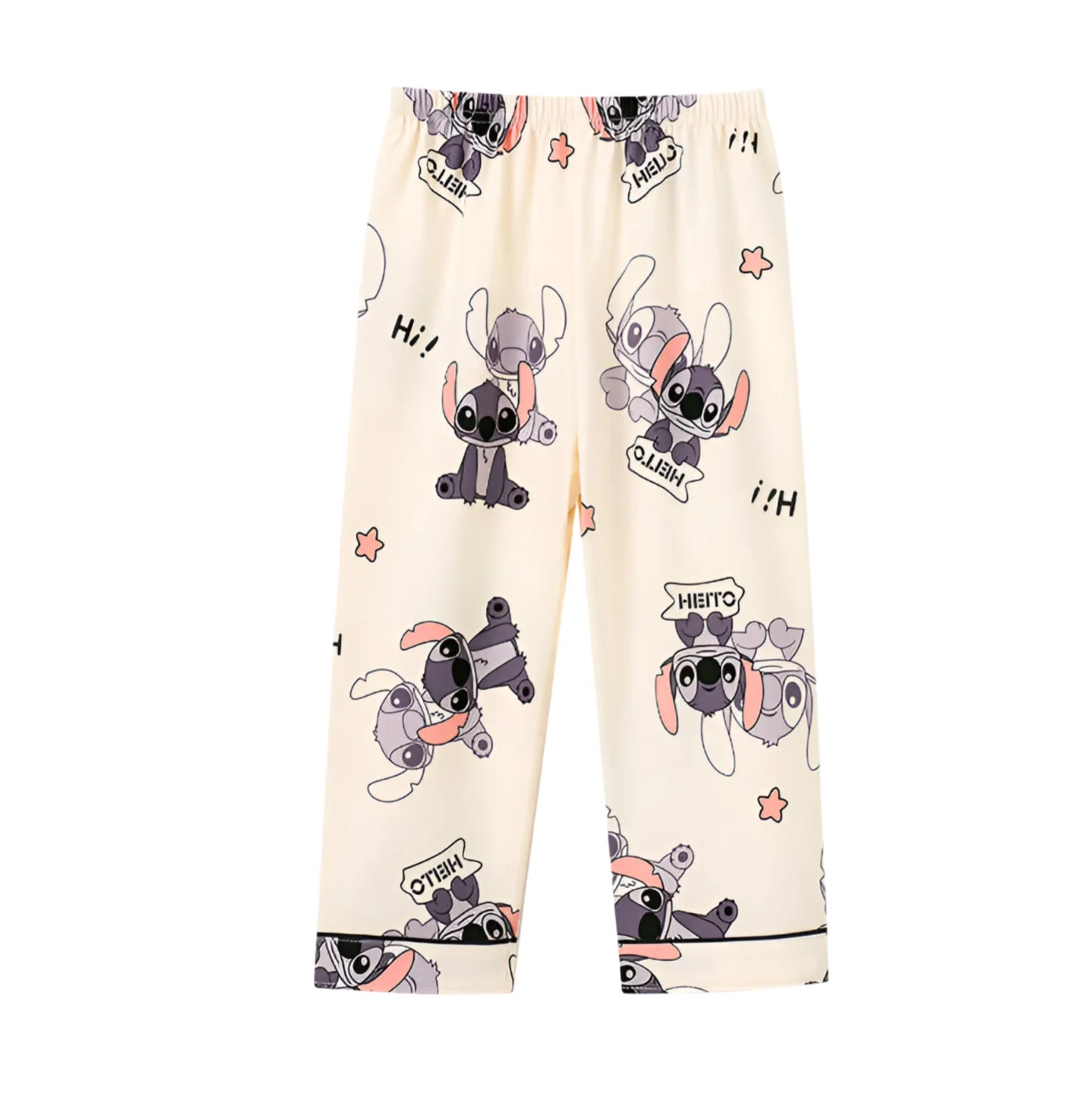 2pcs Stitch Print Autumn and Winter Kids Pajama Set for Boys and Girls, Long Sleeve Top & Pants Set, Stitch Comfy Casual Set