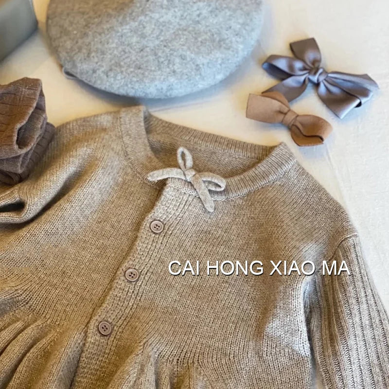 Girl Fashionable and Fashionable Autumn New Knitted Cardigan Single breasted Sweater Girl's Autumn Winter Outwear Trendy Style