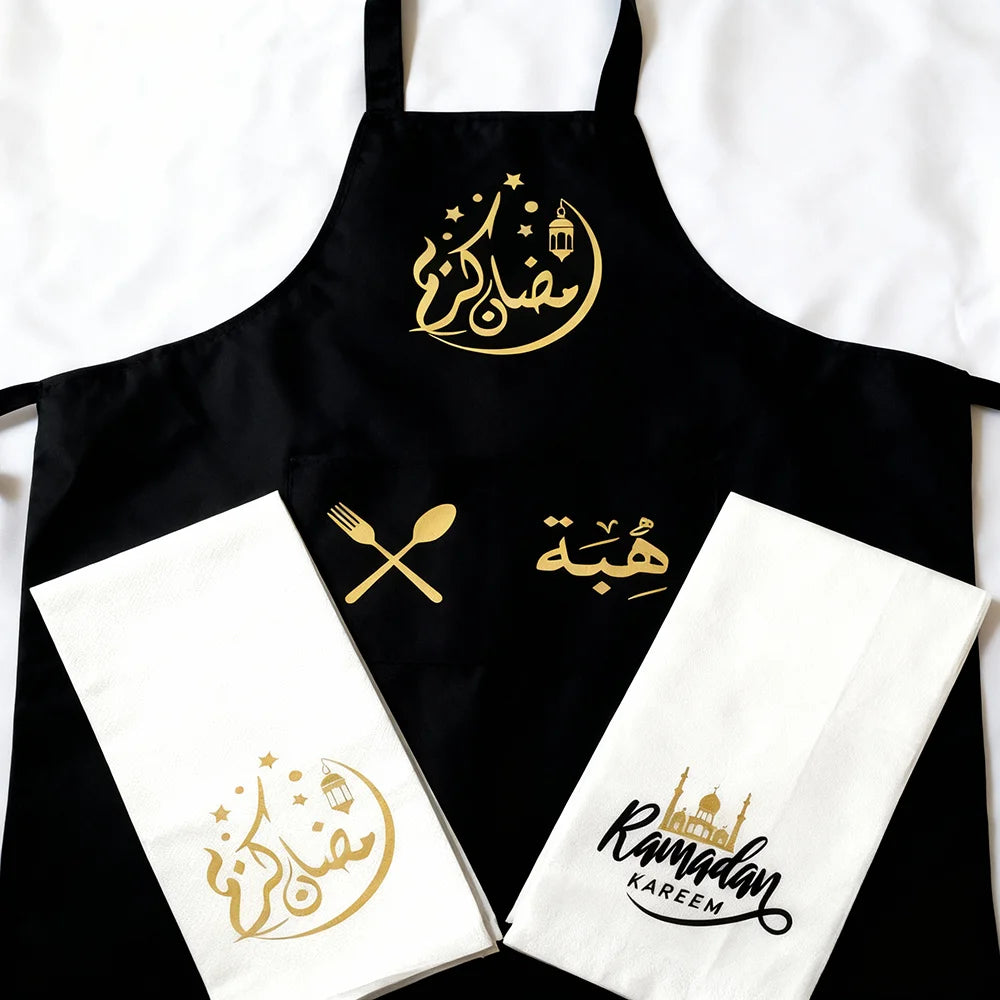 2026 Ramadan Apron and Towels Ramzan Eid Islamic gift Decoration Mubarak Umrah Omra Ramadan Muslim Home iftar Kitchen Decor