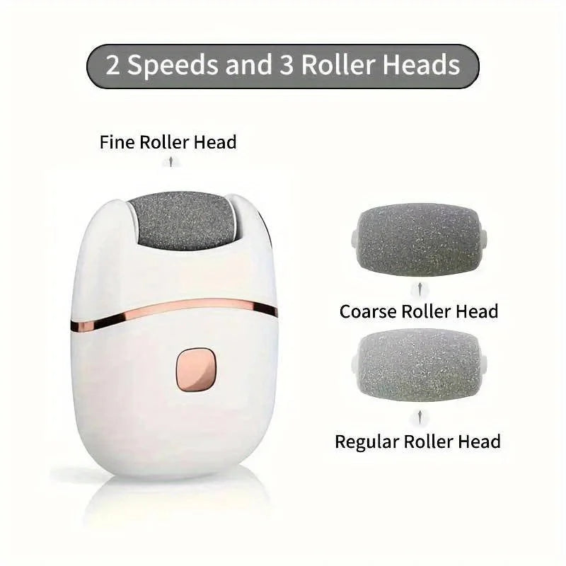Rechargeable Electric Foot Grinder for Thick Faux Leather USB Personal Care Tool with Interchangeable Heads Grooming Tool