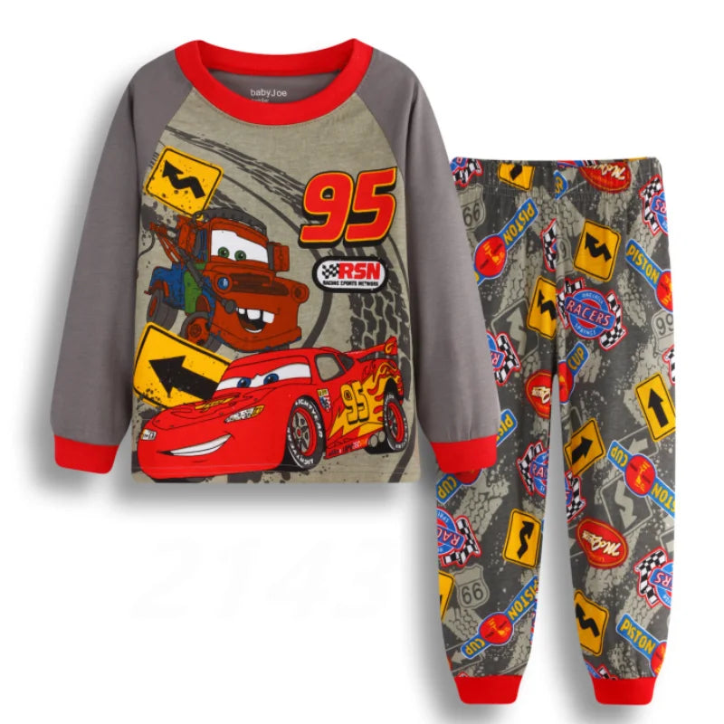 Kids cars Pajamas 2pcs/set for Boys Girls Home Wear Kids Casual Sleepwear Long Sleeve Pajamas Bottoms Suit Cute Gifts