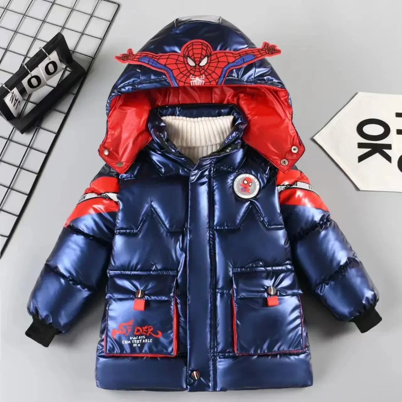 2025 Kids Spiderman Winter Jacket