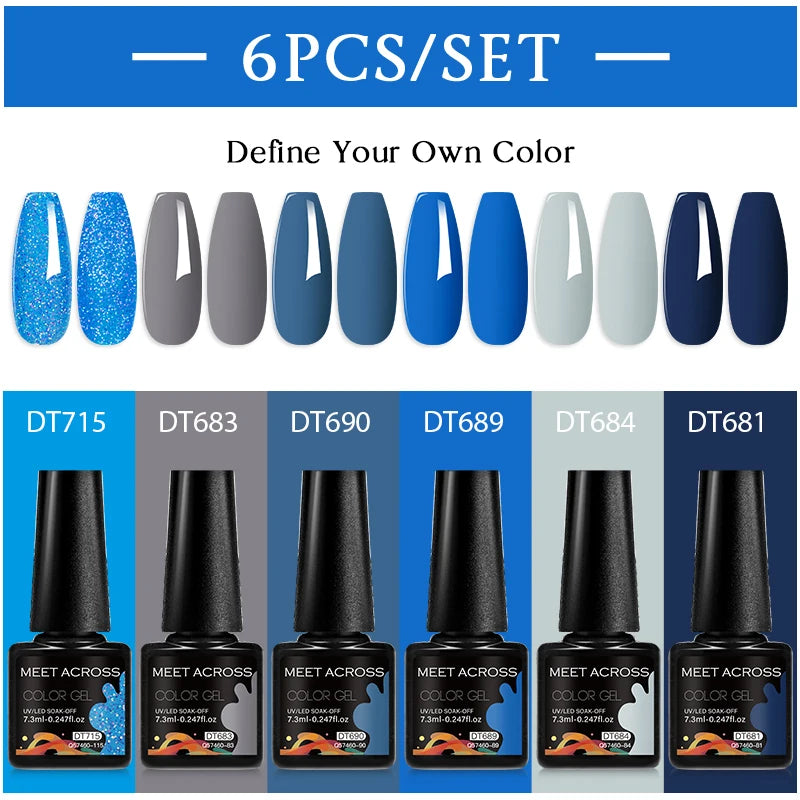 6pc Nail Gel Polish Set DIY Nail Art Semi Permanent UV LED Gel Kit For Nails Decoration Manicure Soak Off Painting Vernis Design