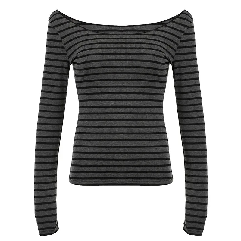 Spring Fall Women's New Japanese Basic Models Slim Long-Sleeved