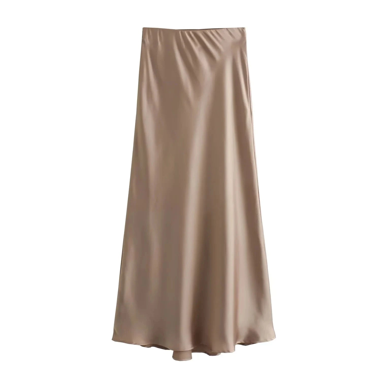 Women’s Silky Satin Straight Skirt