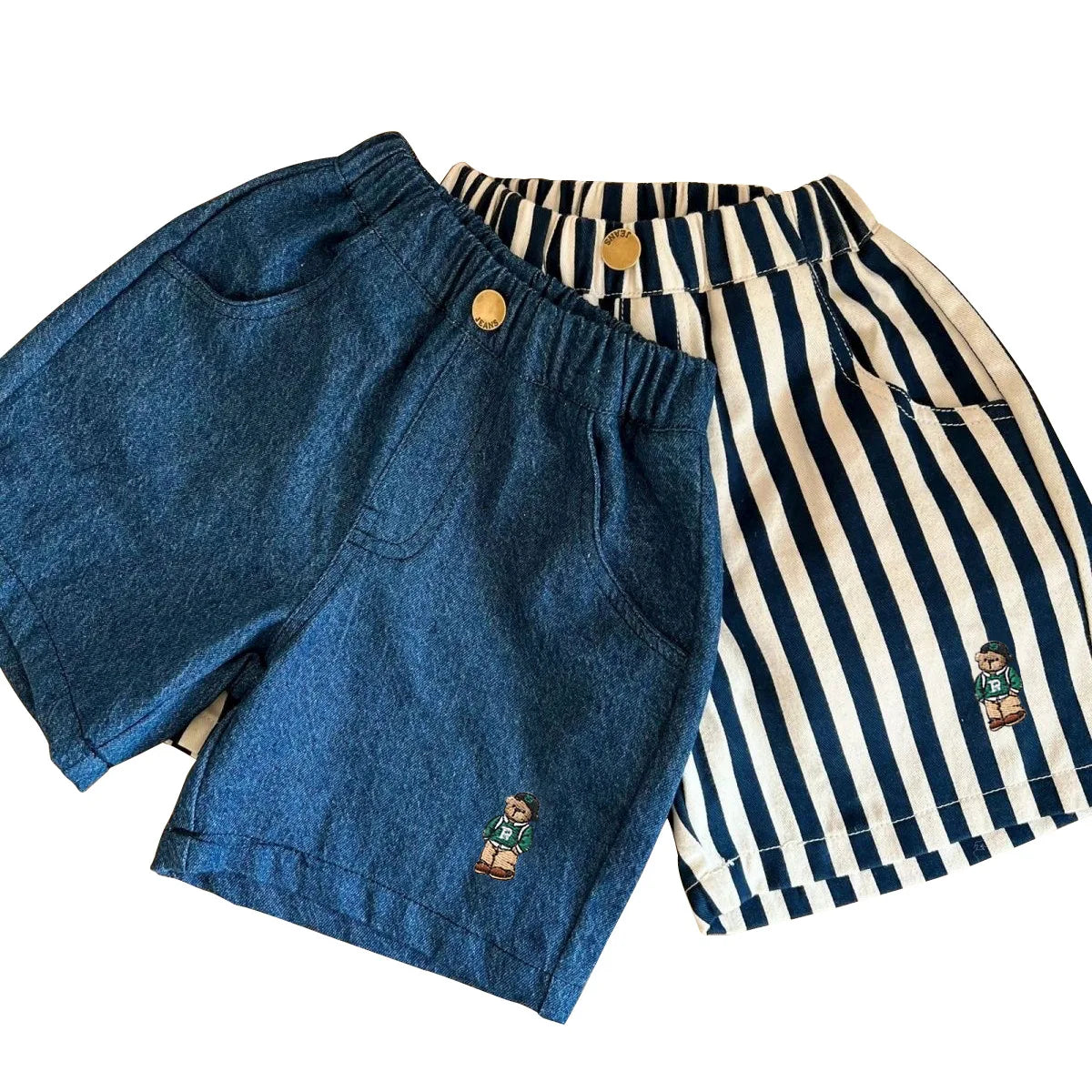 New Classic Shorts for Boys Girl Baby Cotton Stripe Elastics Waist Casual Summer Kids Shorts 0-4 Years