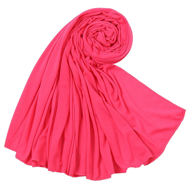 Hot Muslim Fashion Woman Soft Hijabs Scarf Shawl Plain Cotton Jersey Scarves Turban Women Long Shawls Head Wrap Headband Abaya