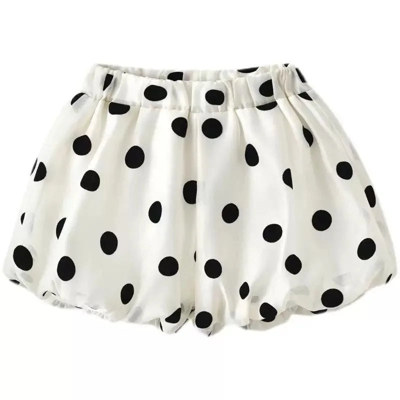 MILANCEL New Summer Girls Shorts Kids Cute Big Dots Bloomer Children Casual Pants