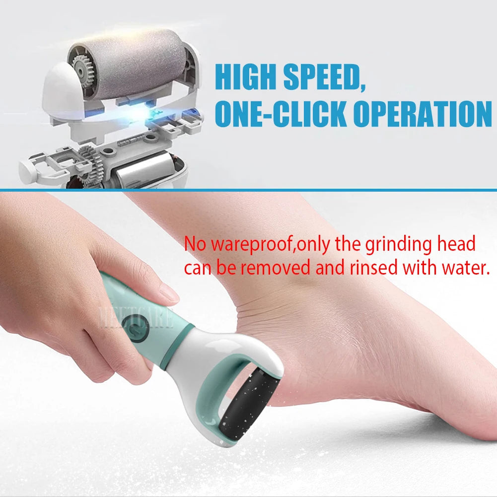 Electric Foot Grinder Auto Pedicure Tools Foot Sandpaper File Dead Wet Dry Hard Skin Callus Remover Rechargeable Foot Cleaner