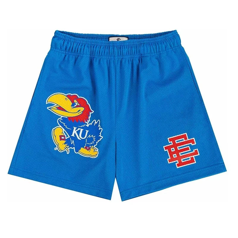 New Summer EE Eric Emanuel Basic Mesh Short Classic Floral Printed Gym Shorts Men's Gym Basketball Sports Casual Shorts Men