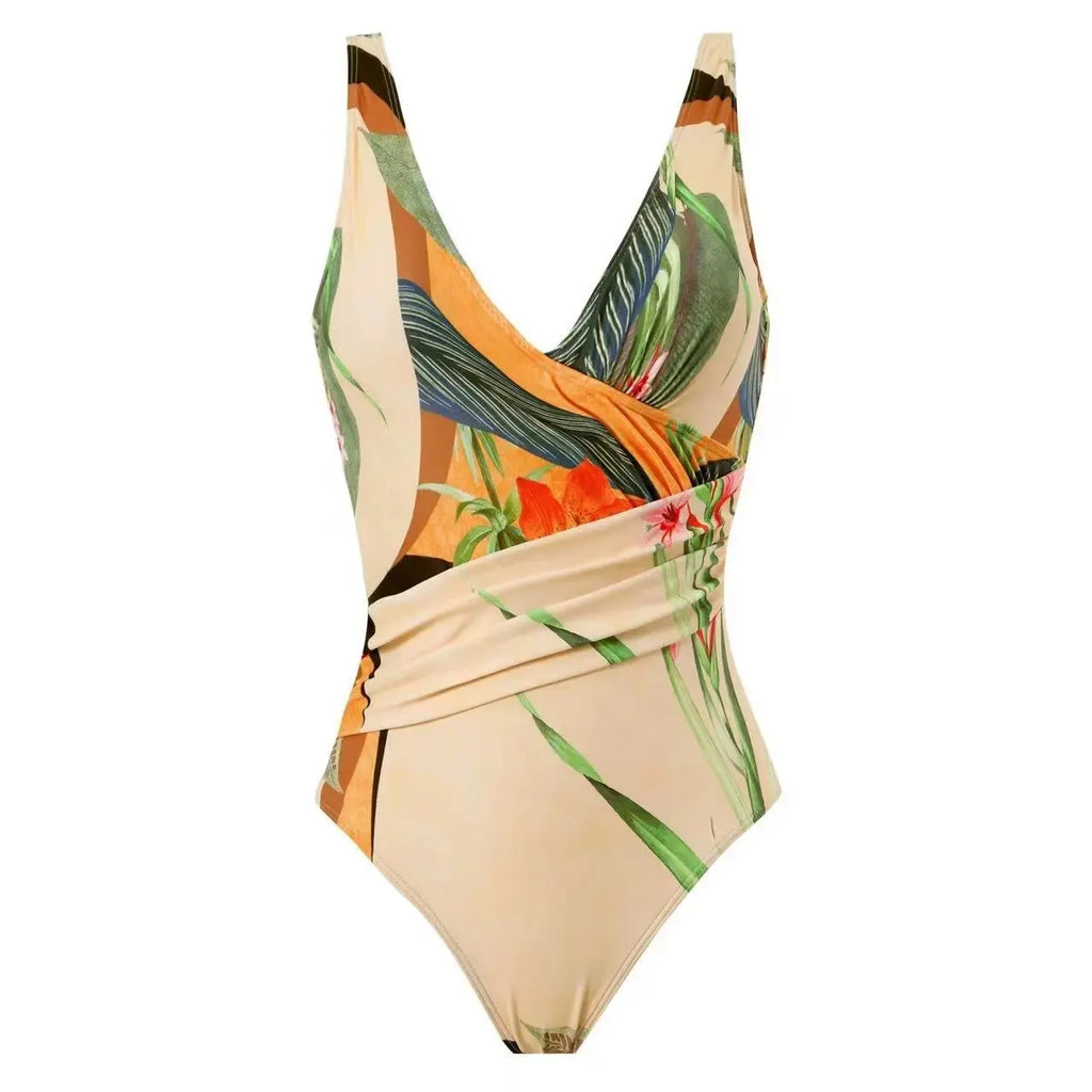 South-east Asian One-piece Conservative Belly Slim Beach Skirt Hot Spring Bathing Suit French Retro Bikini