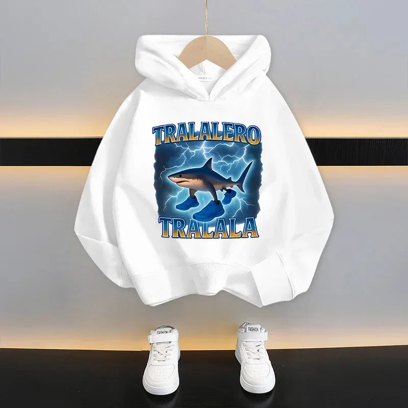 Italian Brainrot Kids Hoodie Funny Cartoon Graphic Thin Sweatshirts Tung Tungtung Sahur Casuals Long Sleeves Tops Boys Clothes