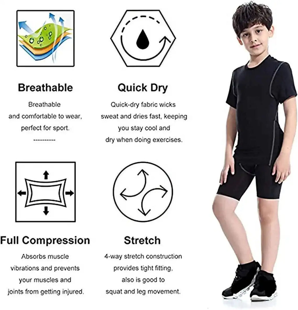 Youth Boys Compression Base Layer Tight Sport Shorts Children Kids Teens Summer Running Shorts Quick Dry Basketball Football