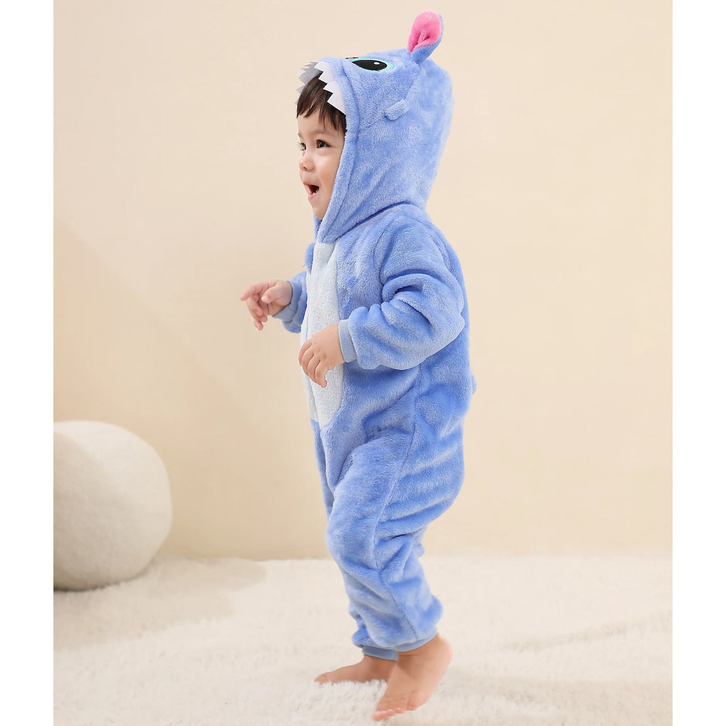 Baby Kigurumi Stitch Cartoon Romper Infant Kids Animal Jumpsuit Toddler Clothes Bodysuits Girls Boys Cosplay Pyjamas Costumes