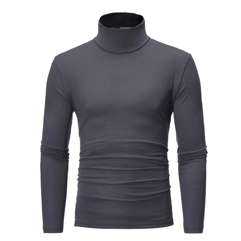 Spring Autumn Thin Men Pullovers Sweaters Turtleneck Knitted Sweater for Men Warm Clothing Male Sweaters Full Black White Tops