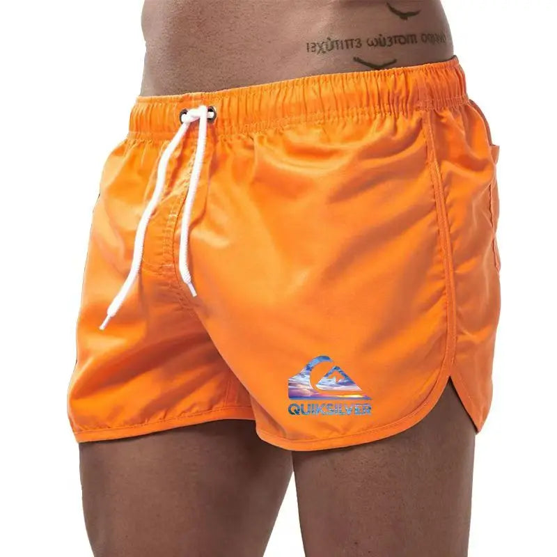 Men's Bathing Suit Pocketed Drawstring Breathable Quick Dry Swim Trunks Board Shorts for Surfing Beach Summer