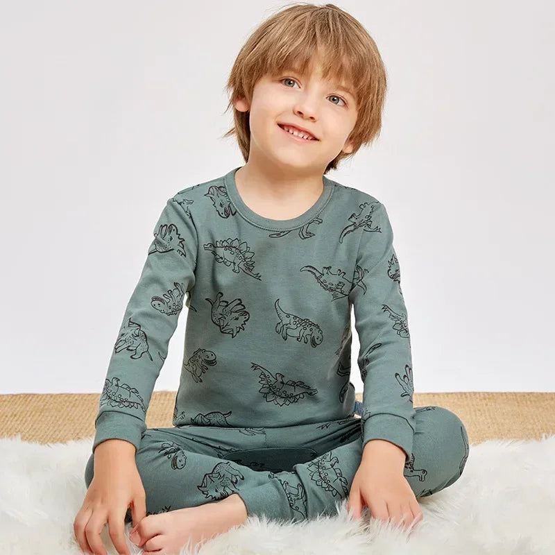 New Teens Baby Boy Pajamas Autumn Long Sleeve Children's Clothing Sleepwear Cotton Pyjamas Sets For Kids 4 6 8 10 12 14 Years