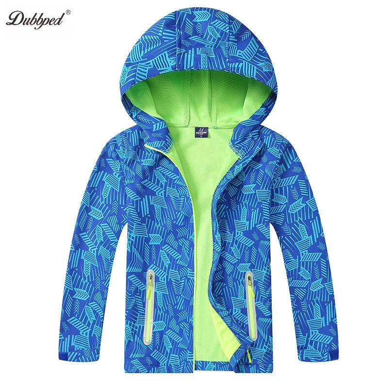 Dubbped Boys Girls Lightweight Breathable Raincoat Waterproof Hooded Rain Jacket Windbreaker Easy to Fold 3-12Y