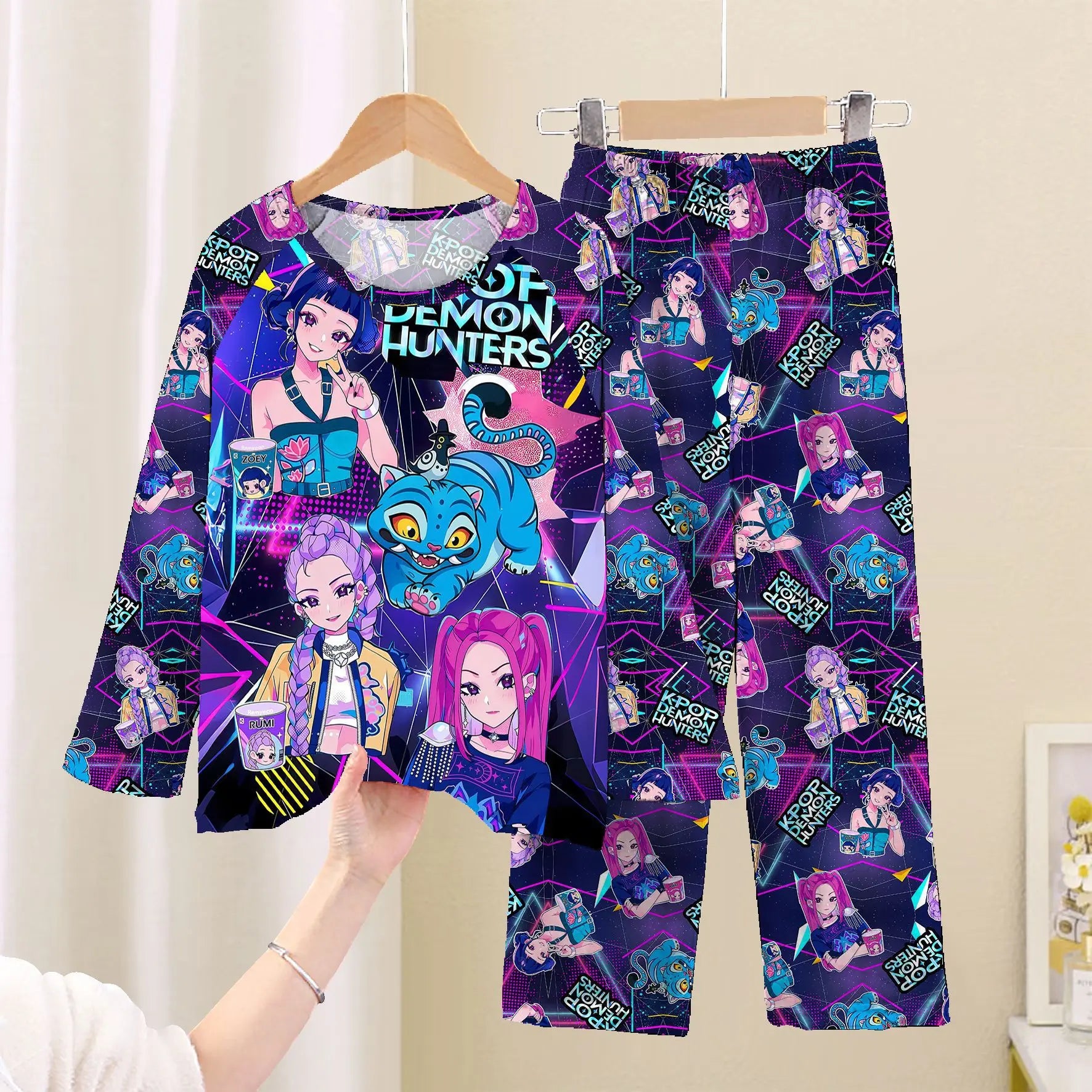 Kpop Demon Hunters Clothing Sets for Children Huntrix Kids Pajamas Baby Girls Pijama Fashion Boys Long Sleeve Pyjamas Sleepwear