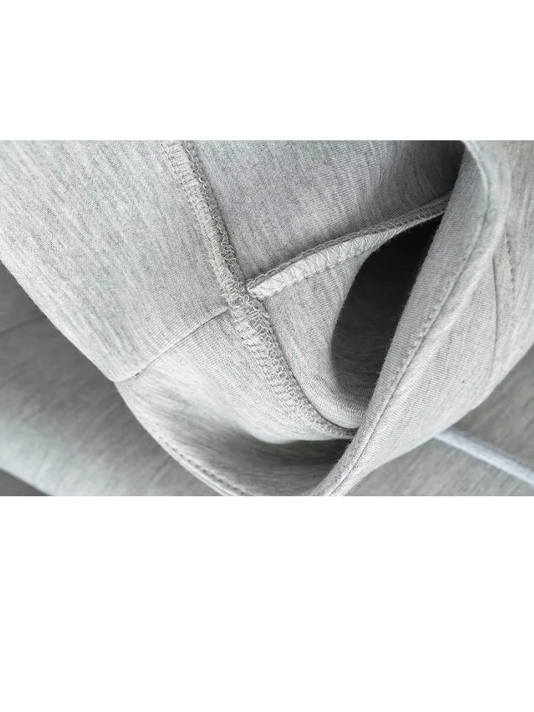 Loose Fit Hooded Zipper Jacket