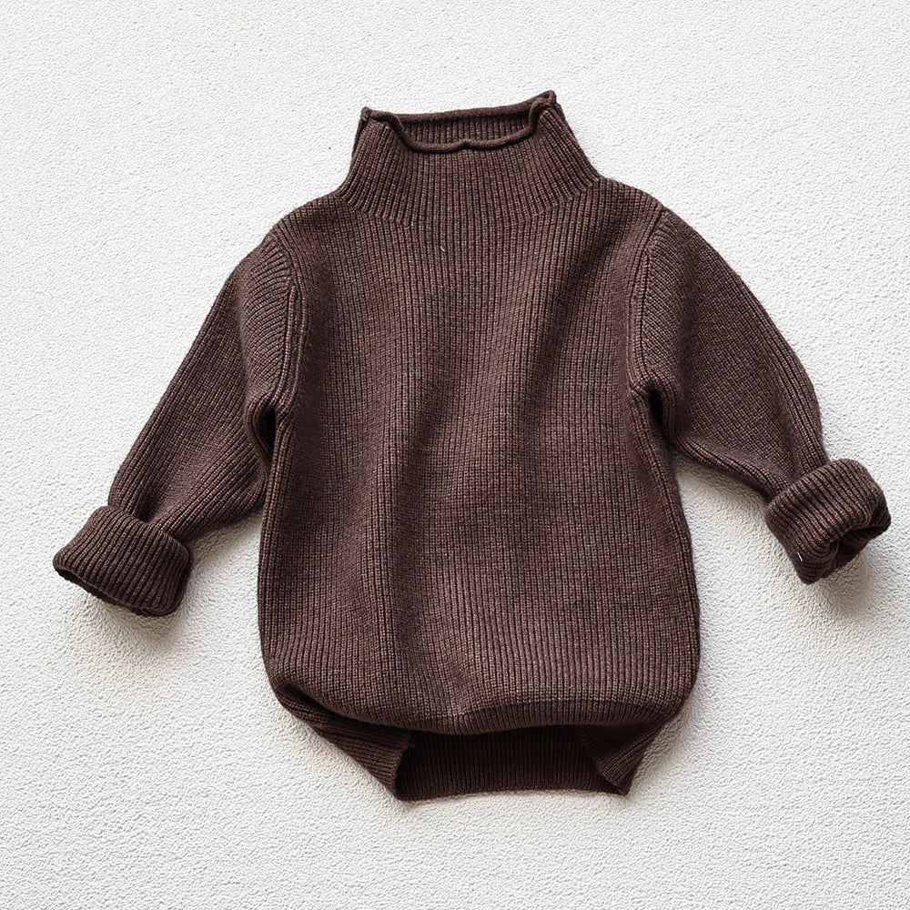 MILANCEL Spring Autumn New Kids Infant Sweaters Turtleneck Boys Pullover Boys Knitwear Girls Base Sweater