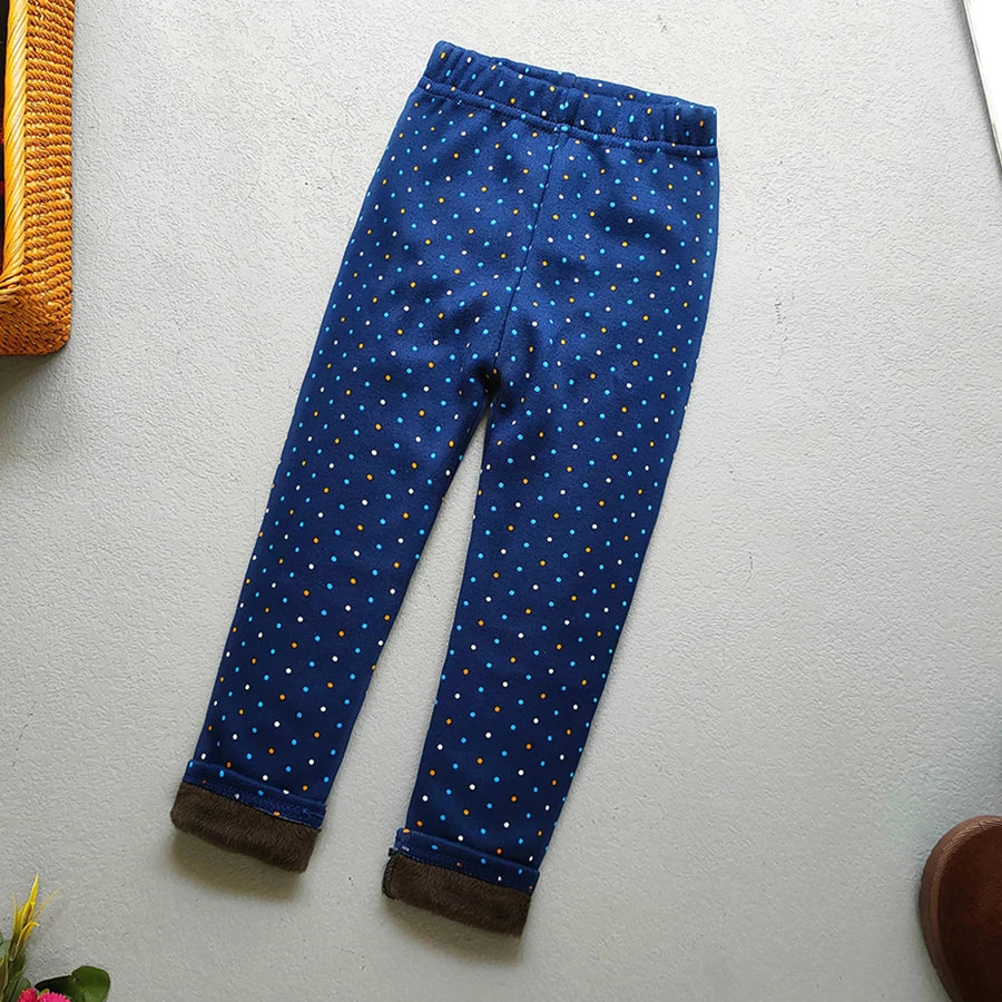 Autumn Winter Print Flowers Thick Warm Kids Toddler Baby Girls Leggings Children's Pants