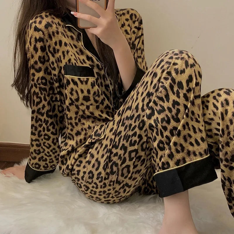 Women’s Leopard Print Pajama Set