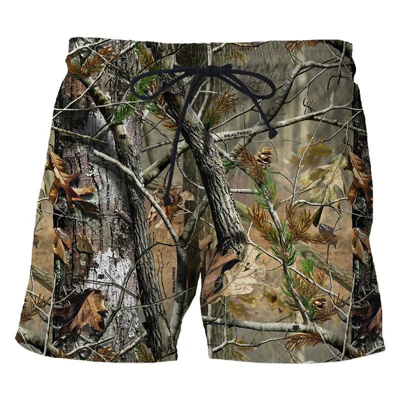 3d Camouflage Tree Leaves Printed Men's Short Pants Casual Personality Cool Camo Beach Shorts Oversized Fashion Board Shorts