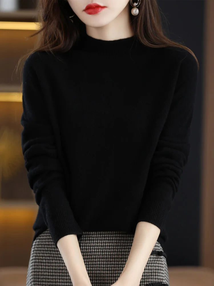 AOSSVIAO Casual Mock-Neck Sweater