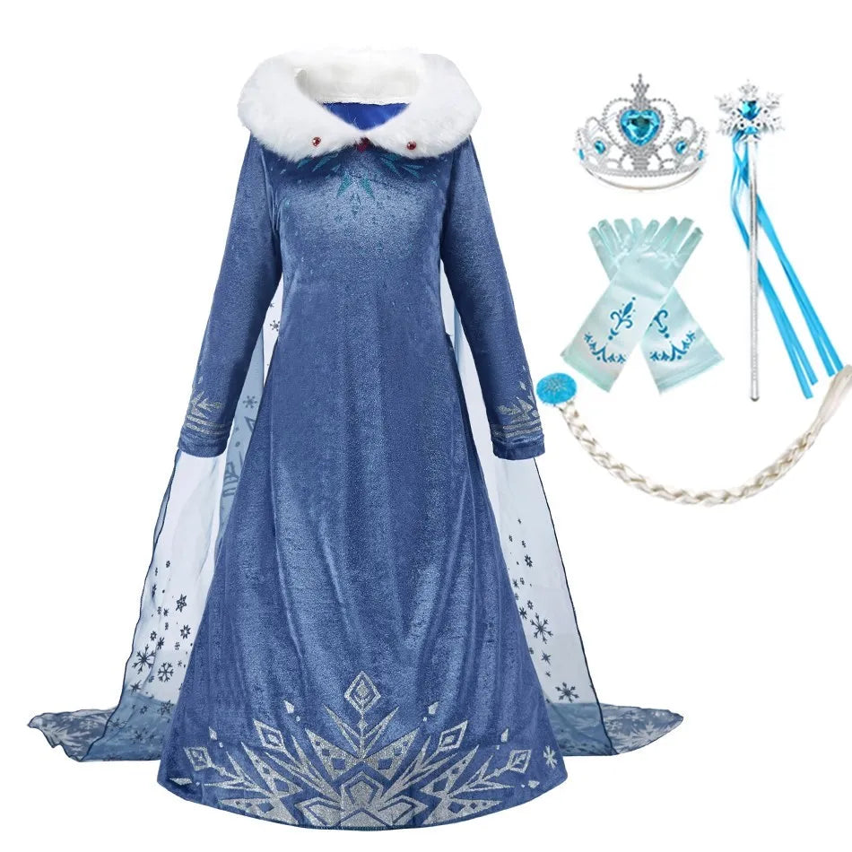 Cinderella Anna Elsa Costume Children Princess Dress for Girls Kids Cosplay Snow White Christmas Carnival Party Disguise Outfit