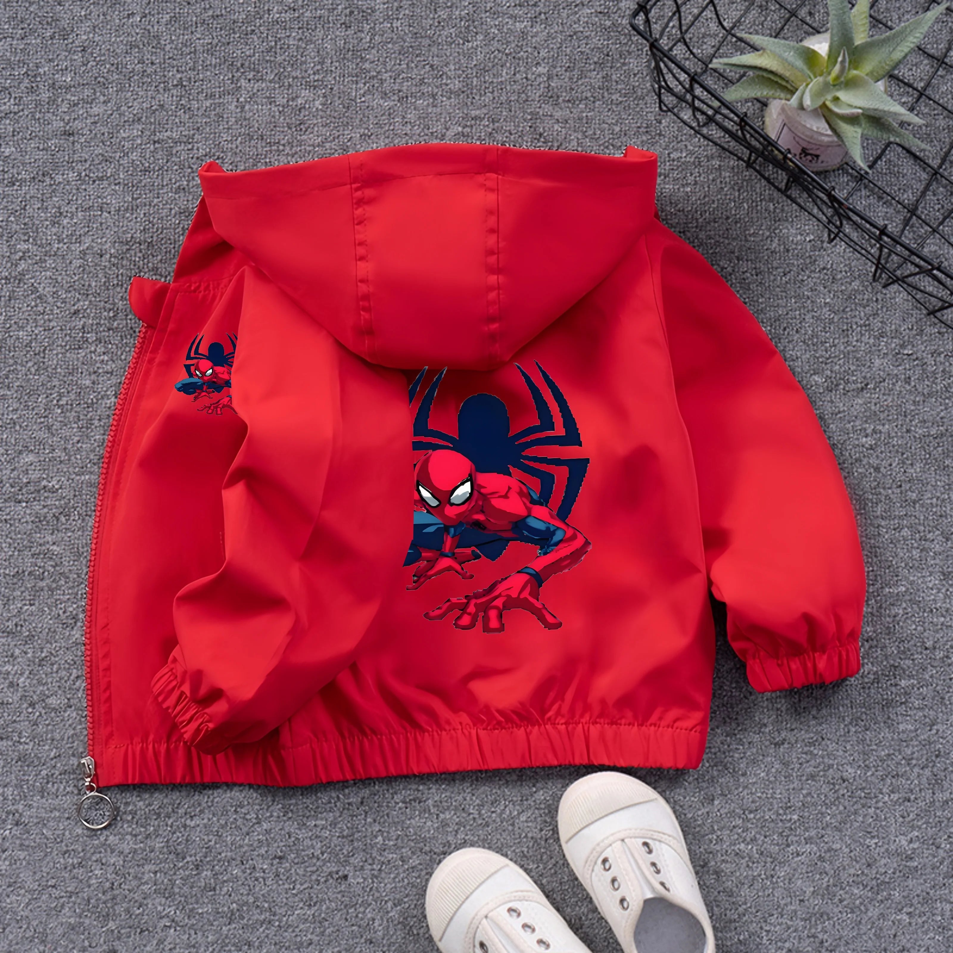 Kids Spiderman Waterproof Hoodie Jacket
