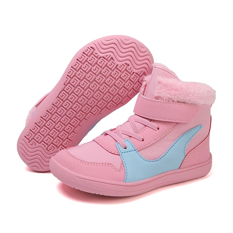 Kids Wide Toe Barefoot Snow Boots | Boys/Girls Winter Minimalist Sneakers | Girls Boys Warm Boot Toddler Little Big Kids