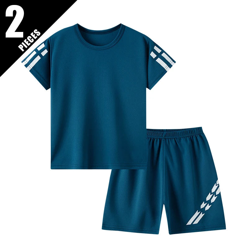 2/4-pcs Summer Children's Multi-color Combination Quick Drying Sports Suit Boys And Girls Short Sleeved T-shirt Versatile Shorts