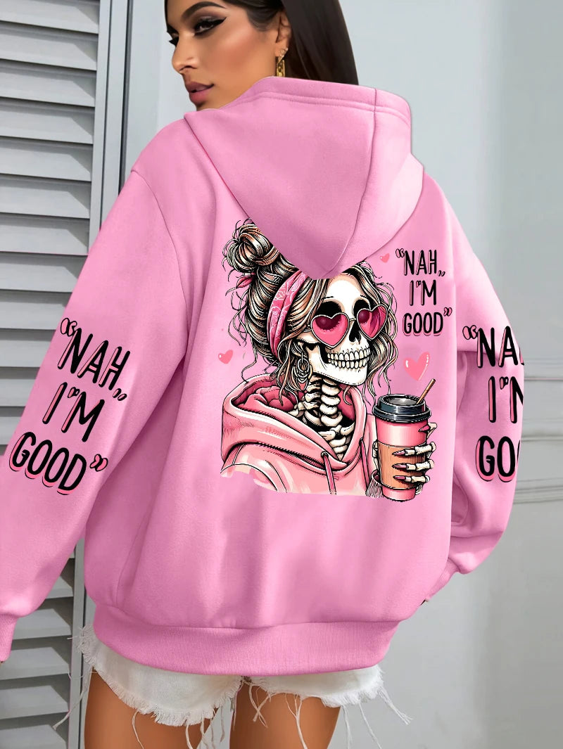 Women’s Funny Print Multicolor Hoodie