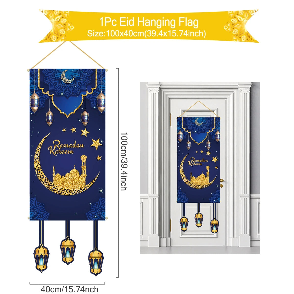 Ramadan Kareem Hanging Flag Ramadan Decoration 2026 For Home Eid Mubarak Ramadan Kareem Islamic Muslim Party Eid Al Adha Gifts