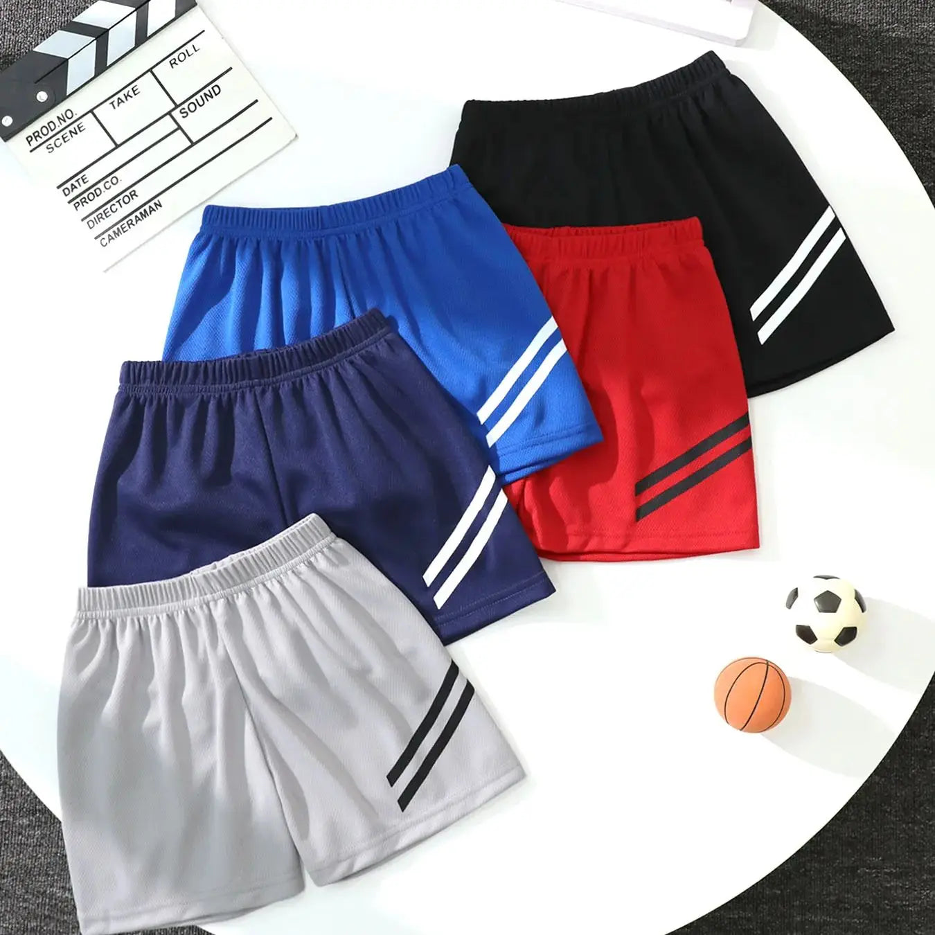 5/1 Pcs Boys' Summer Quick-drying Sports Multicolor Shorts Children's Leisure Joker Fashion Letters Beach Pants Girls' Outdoor