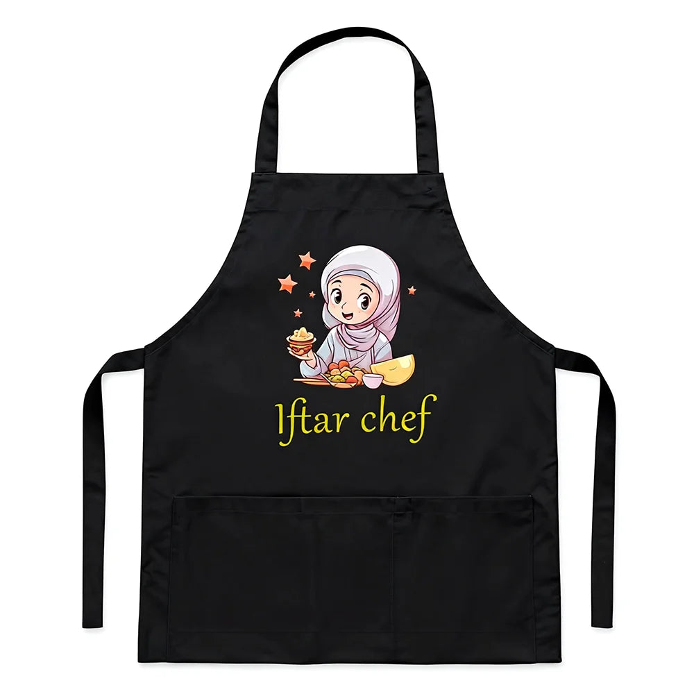 Ramadan 2026 Iftar Chef Apron Kitchen Accessories Ramadan Apron Gift for Chef Mom Baking Eid Al-Adha Hajj Eid Mubarak Decoration