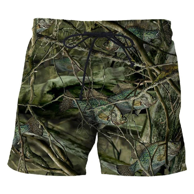 3d Camouflage Tree Leaves Printed Men's Short Pants Casual Personality Cool Camo Beach Shorts Oversized Fashion Board Shorts