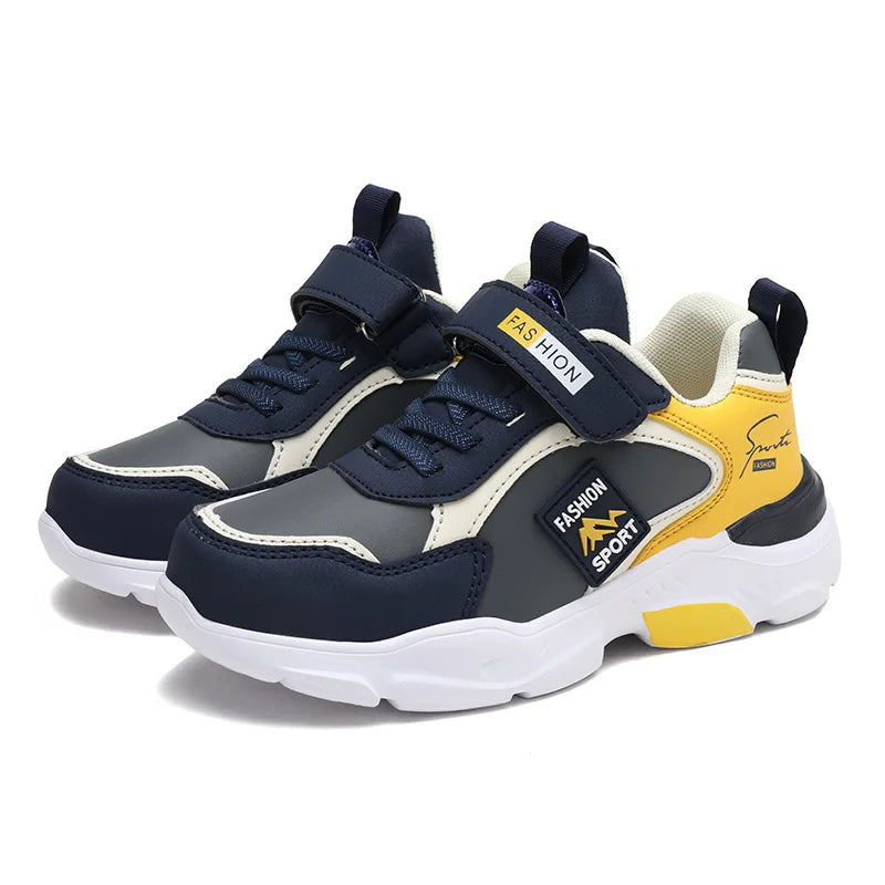 New Children's Leather Casual Shoes For Boy Girls Sneakers Breathable Kids School Walking Non-slip Sport Running Shoes Outdoor