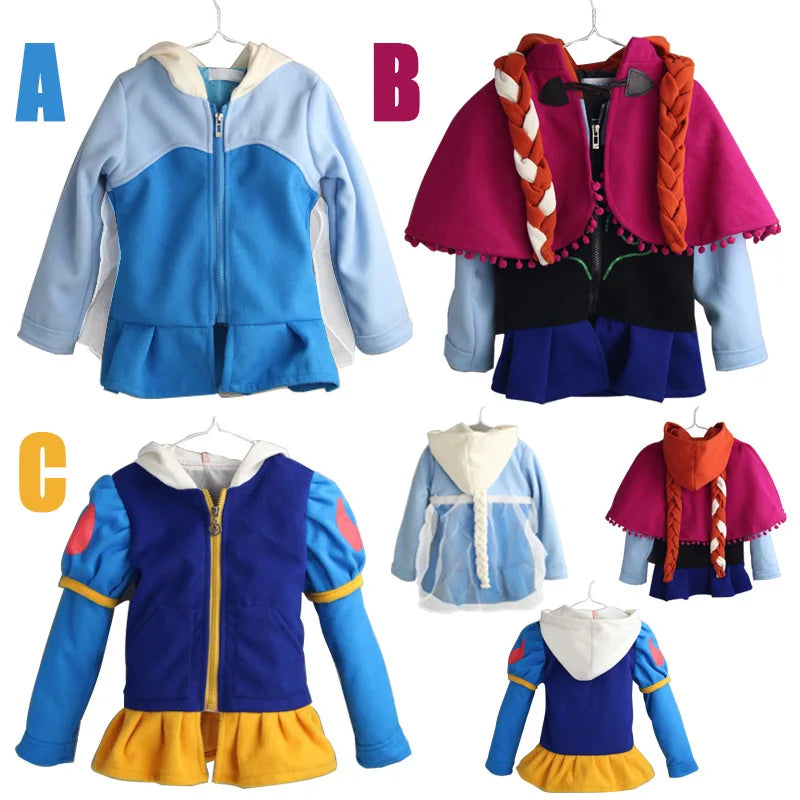 Toddler Hooded Jackets For Girls Spring Kids Cartoon Snow White Cotton Outerwear Children Casual Coats Girls Clothing Outfits